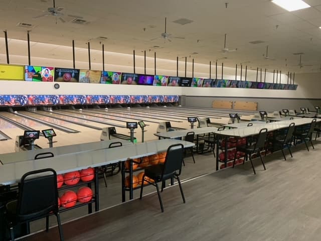 Interior view of Yucca Bowl bowling alley