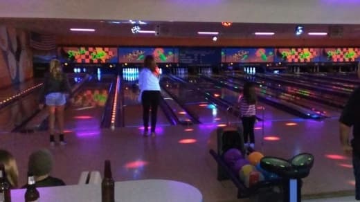 Interior view of harley’s Simi Bowl bowling alley